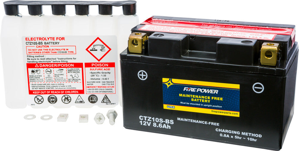 Fire Power Battery CTZ10S-BS Maintenance Free - Honda/KTM/MV Agusta+