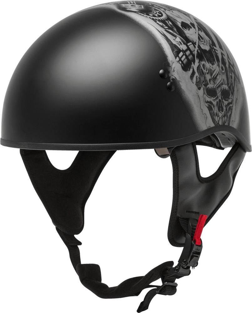GMAX HH-65 Half Helmet Tormentor Naked Matte Black/Silver