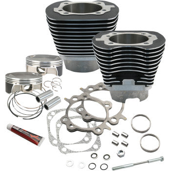 S&S Cycle 117" Big Bore Cylinder Kit - Wrinkle Black - Twin Cam
