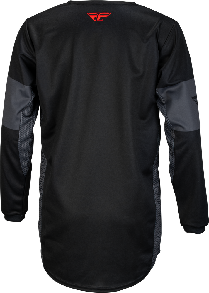 FLY RACING KINETIC KHAOS JERSEY BLACK/RED/GREY - YOUTH LARGE