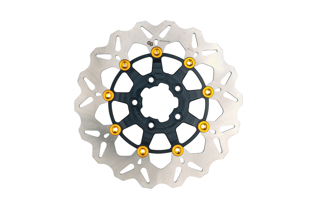 GBRAKES ROTOR 11.5" FLOATING WAVE FR BLACK/GOLD BUTTONS