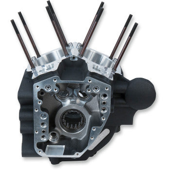 S&S Cycle Crankcase for Dyna - 4.125" Bore w/Stock Bolt Pattern - Wrinkle Black - Dyna