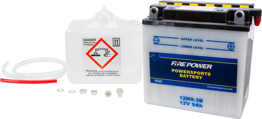 Fire Power Battery w/Acid 12N9-3B 12V - Kawasaki
