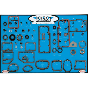 Gasket, Seal and O-Ring Display for Big Twin 5-Speed Transmissions