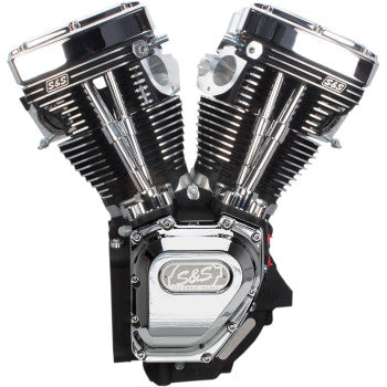 S&S Cycle T143 Long Block Engine - Wrinkle Black and Chrome - Touring | Dyna