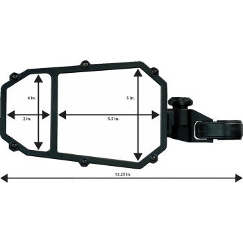 Moose Offroad Side View Mirror with Blind Spot Mirror - Side View - Octagon - Black