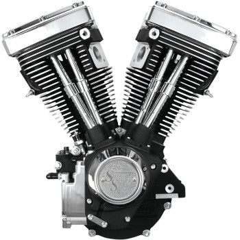 S&S Cycle V80 Long-Block Engine - Wrinkle Black - Custom Chassis | Evolution Big Twin