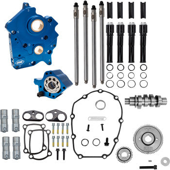S&S Cycle Cam Chest Kit with 496 Cam - Oil Cooled - Black Pushtubes - M8