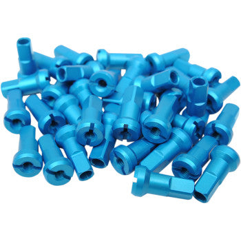 Moose Offroad MX1 Billet Spoke Nipples - Lake Blue - 8 Gauge - Set