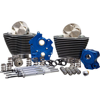 S&S Cycle 124" Power Package - Chain Drive - Highlighted Fins - Chrome Pushrod Tubes - 107" M8