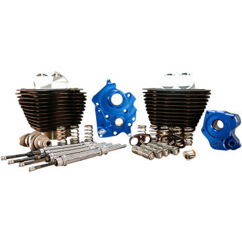 S&S Cycle 128" Power Package - Chain Drive - Wrinkle Black with Non-Highlighted Fins - 114"/117" M8