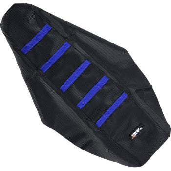 Moose Offroad Ribbed Seat Cover Ribbed Seat Cover - Black Cover/Blue Ribs - Yamaha