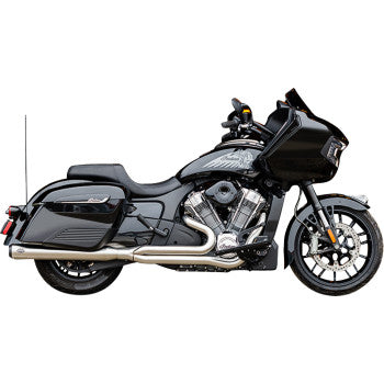 S&S Cycle 2-into-1 Qualifier Exhaust System - Brushed Stainless Steel - 49 State - Indian with PowerPlus