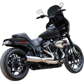 S&S Cycle 2-into-1 Qualifier Exhaust System - 50-State - Silver - Softail