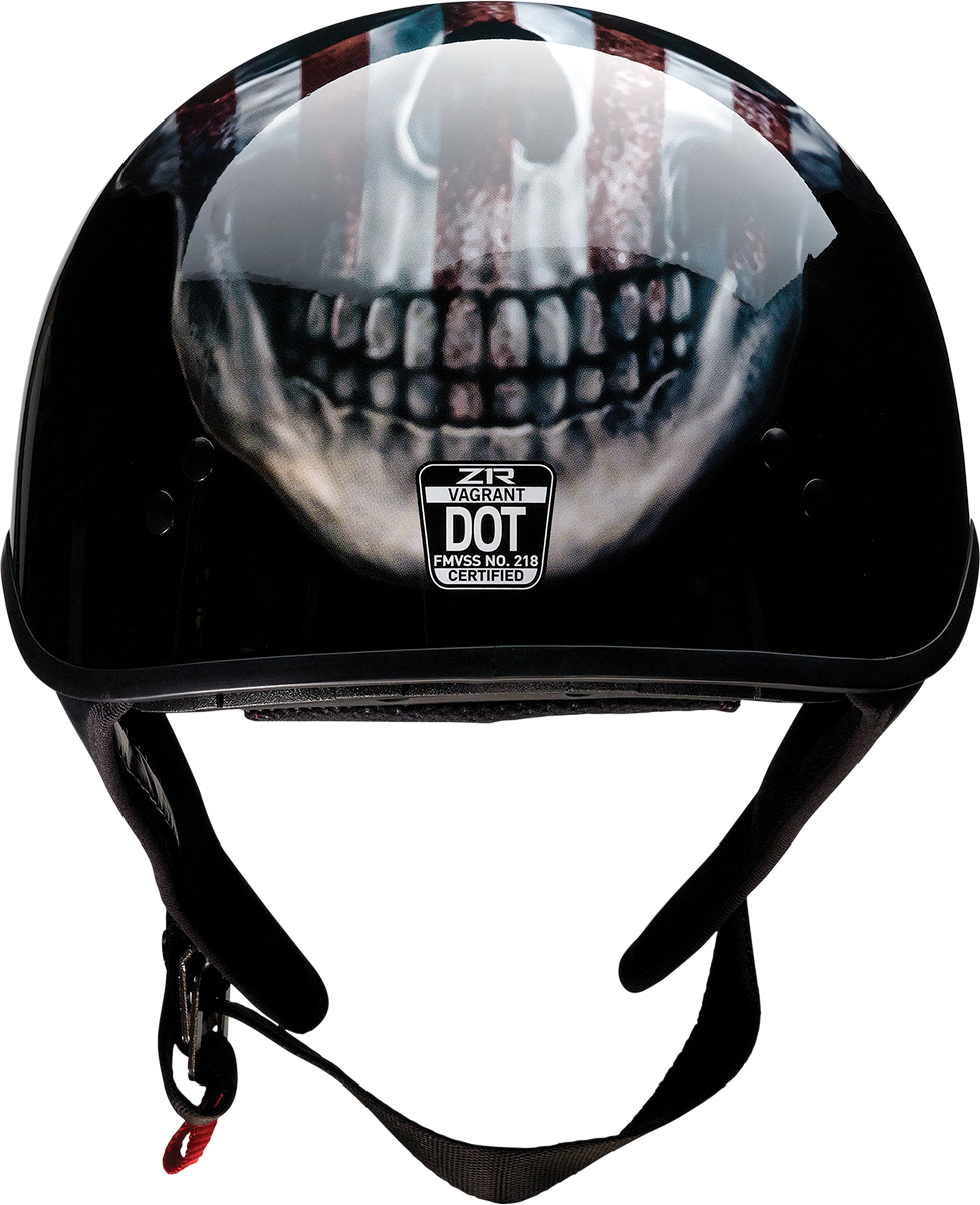 Z1R Vagrant USA Skull Half Face Helmet