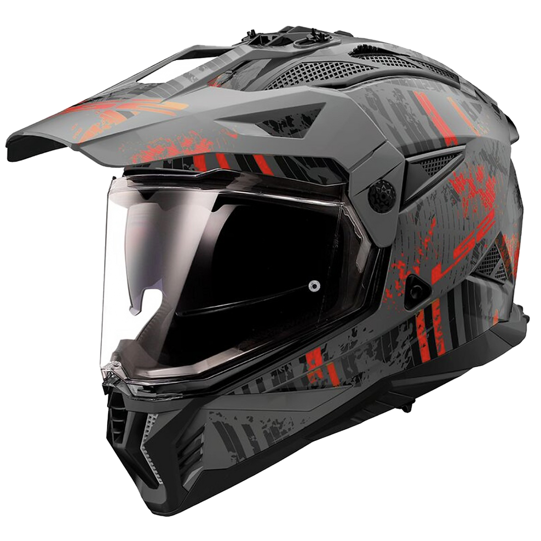 LS2 CRAZY - MATTE GRAY/RED - Blaze II Helmet