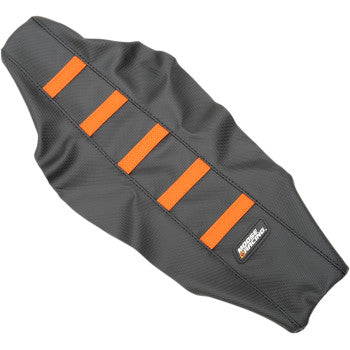 Moose Offroad Ribbed Seat Cover Ribbed Seat Cover - Black Cover/Orange Ribs - KTM