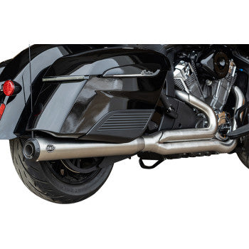 S&S Cycle 2-into-1 Qualifier Exhaust System - Brushed Stainless Steel - 49 State - Indian with PowerPlus
