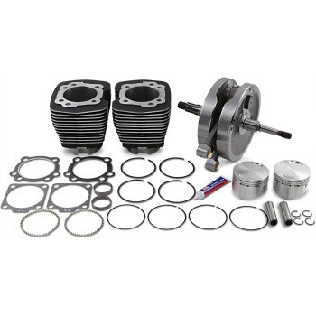 S&S Cycle 96" Sidewinder® - 3.625" Big Bore - Stroker Kit - Wrinkle Black - Evolution Big Twin