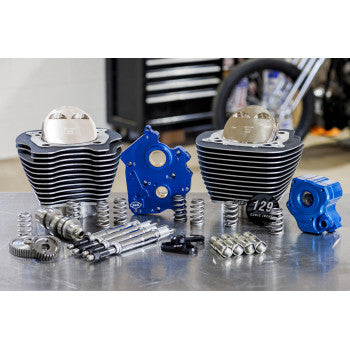S&S Cycle 129" Power Package Engine Performance Kit - Gear Drive - Oil Cooled - Highlighted Fins - M8