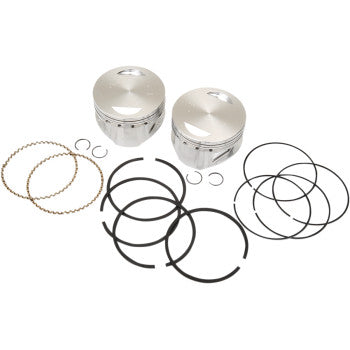 S&S Cycle Piston Kit - For 100"/107" Super Sidewinder® - 4.000" - +0.020"