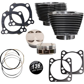 S&S Cycle Big Bore Cylinder Kit - 4.625" Stroke - Black Granite w/Highlighted Fins - M8