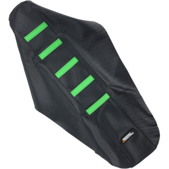 Moose Offroad Ribbed Seat Cover Ribbed Seat Cover - Black Cover/Green Ribs - Kawasaki