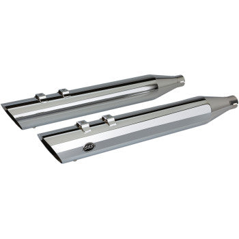 S&S Cycle Slash Cut Slip-On Mufflers - Chrome