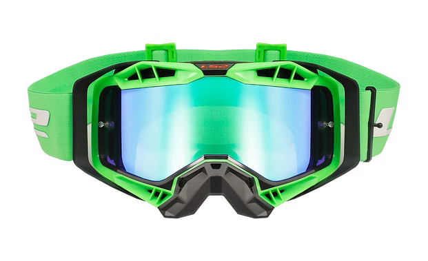 LS2 GREEN WITH GREEN IRIDIUM LENS - AURA PRO GOGGLES