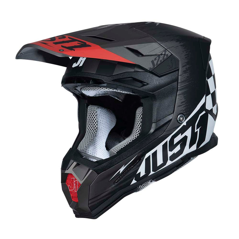 Just1 J22F Flagman Red Titanium Black Helmet