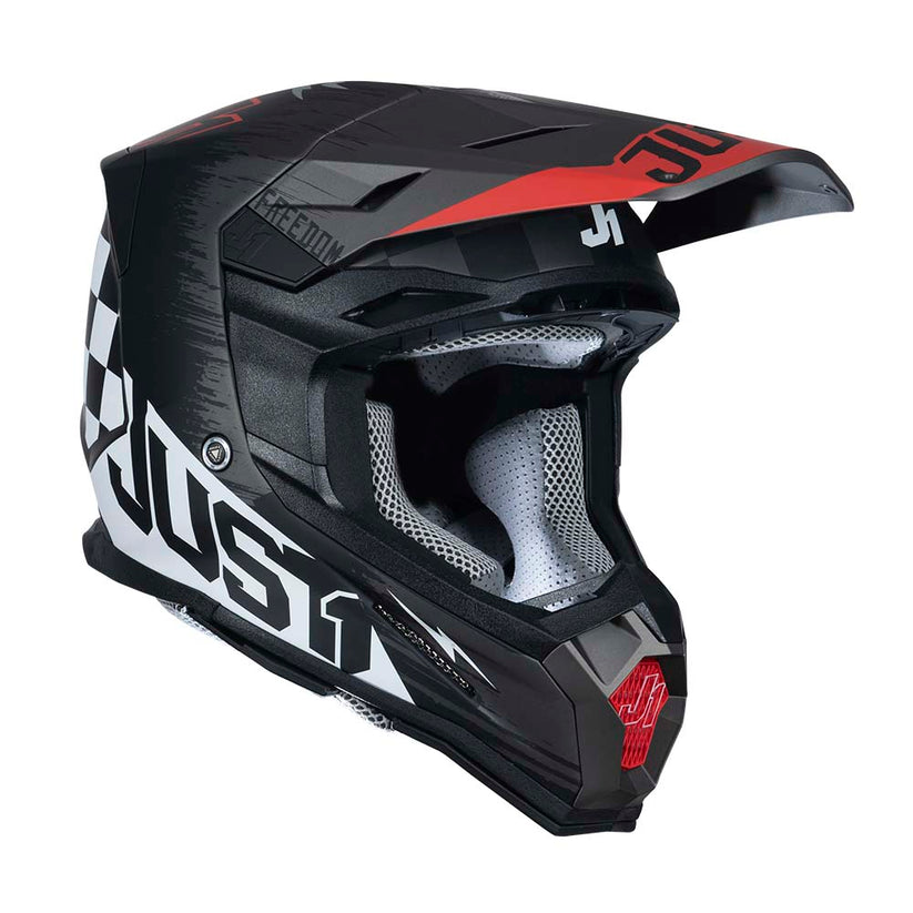 Just1 J22F Flagman Red Titanium Black Helmet