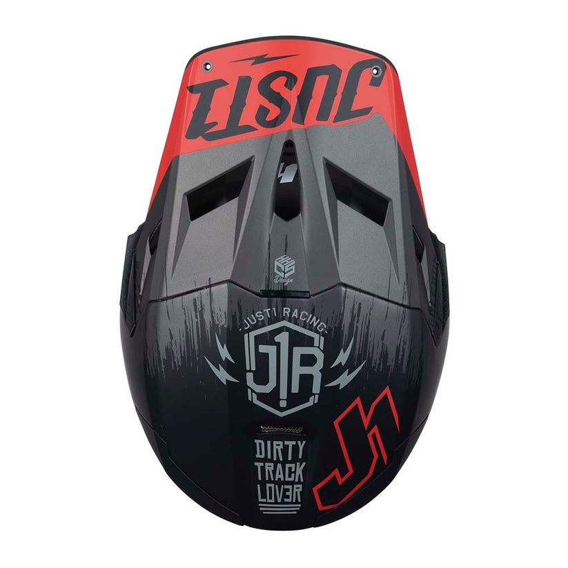 Just1 J22F Flagman Red Titanium Black Helmet