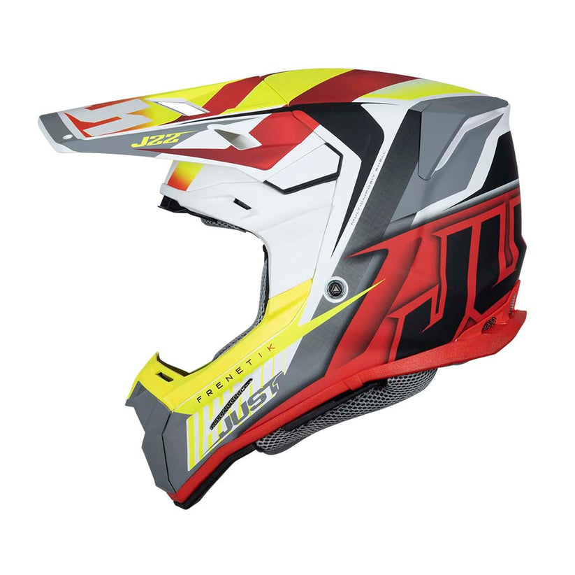 Just1 J22F Frenetik Fire Fluo Yellow/Red/White Helmet