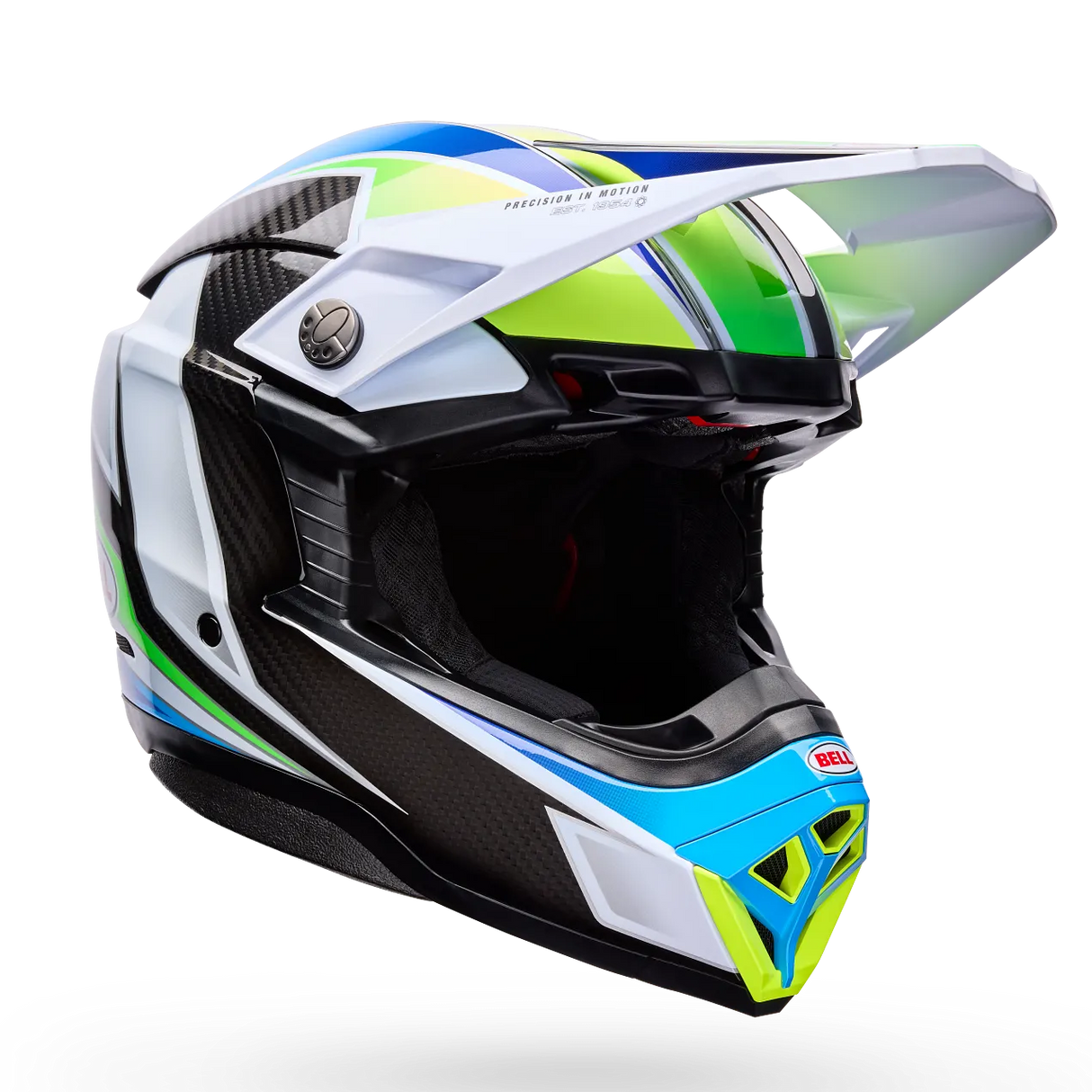 Bell Moto-10 Spherical Grid Gloss White/Black/Green Helmet