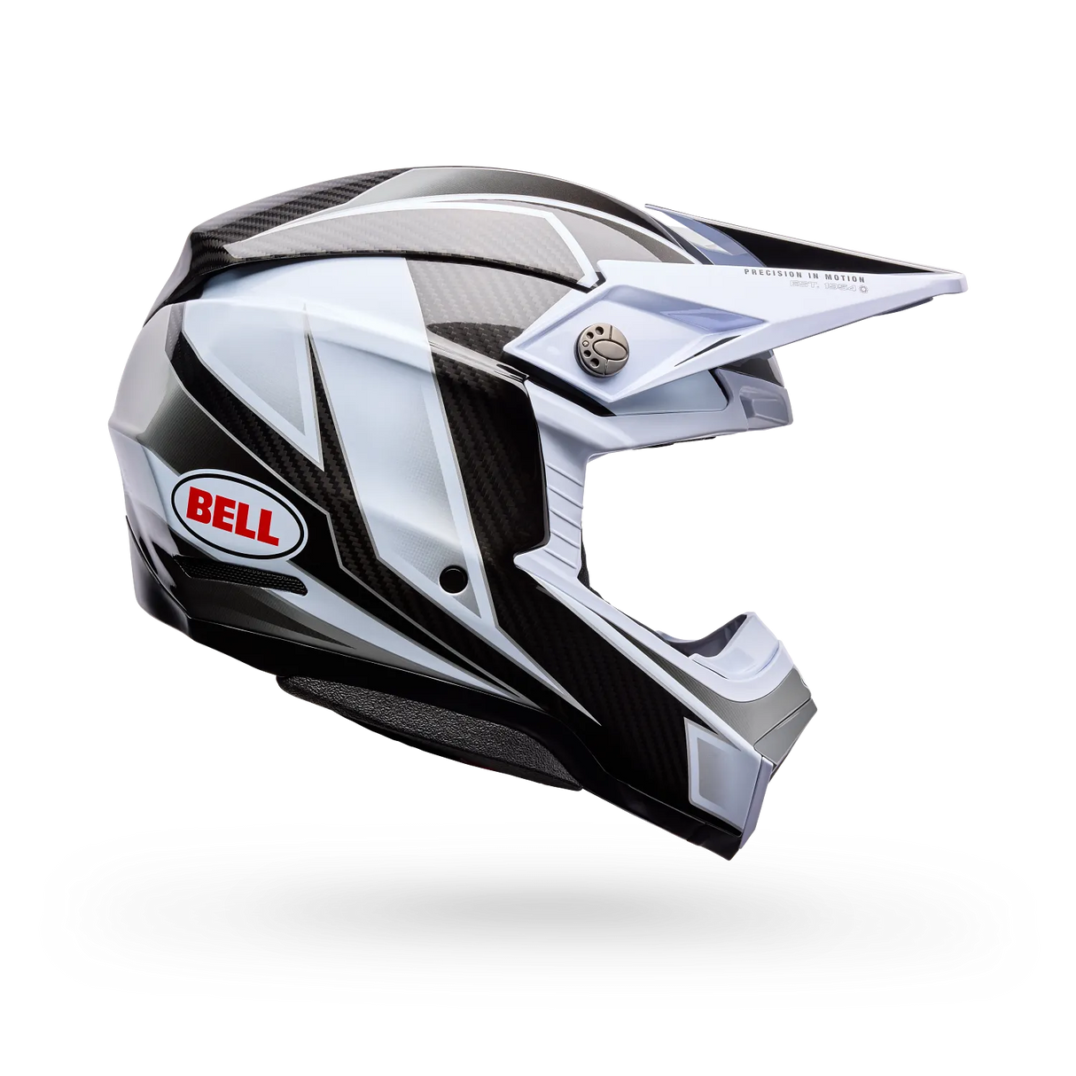 Bell Moto-10 Spherical White/Black/Gray Grid Helmet