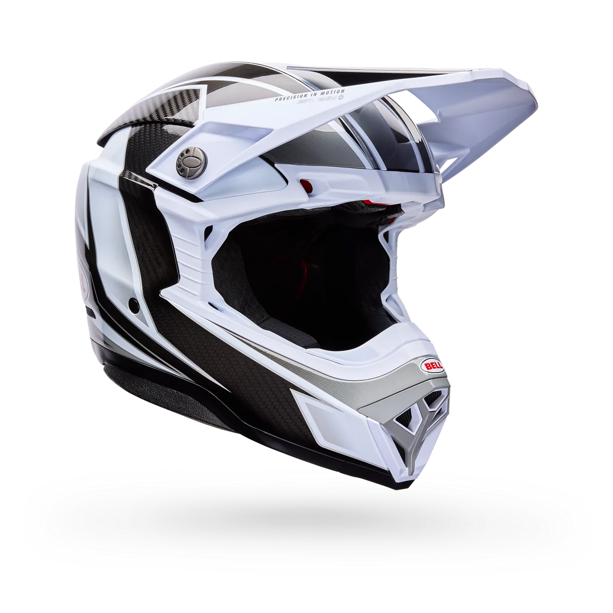 Bell Moto-10 Spherical White/Black/Gray Grid Helmet