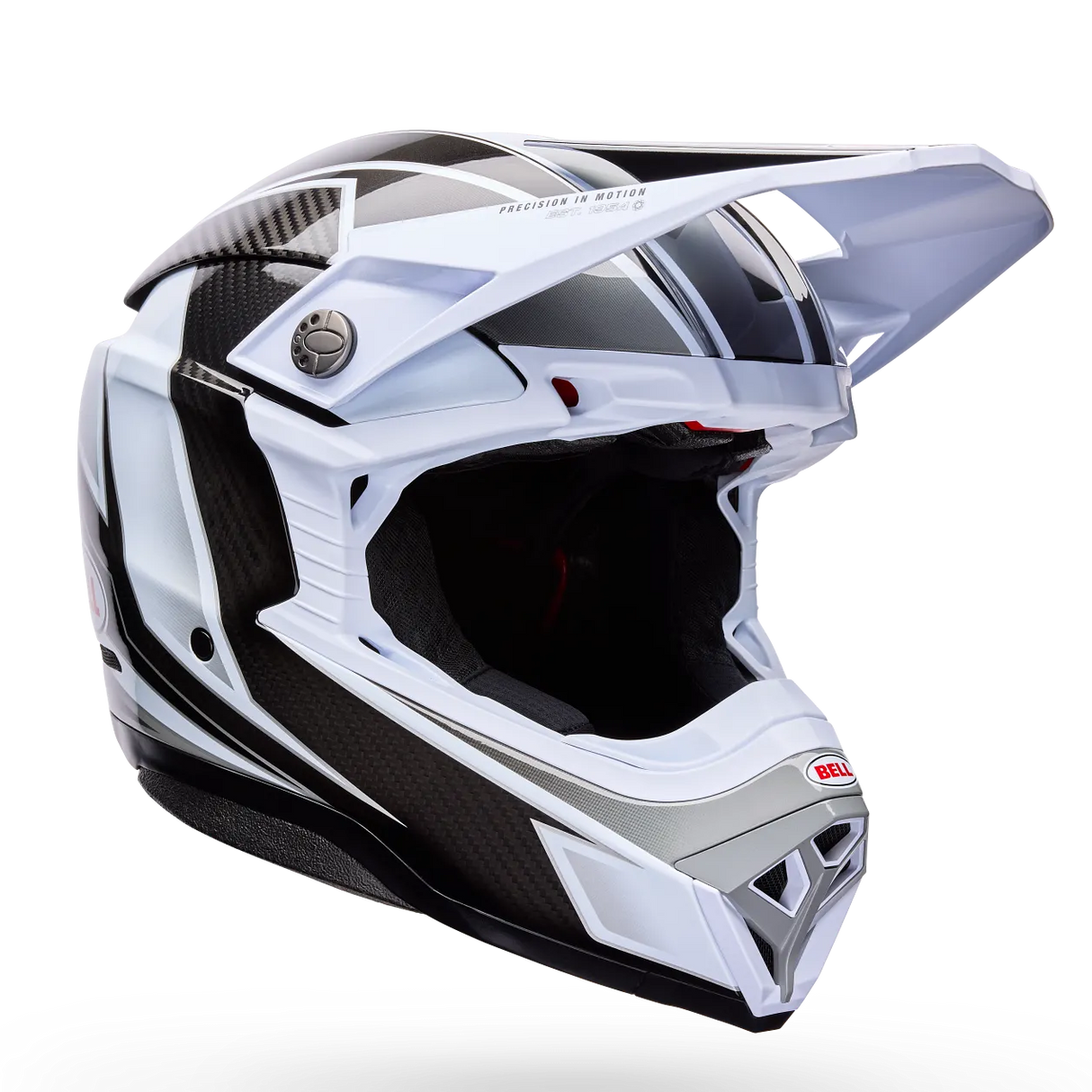 Bell Moto-10 Spherical White/Black/Gray Grid Helmet