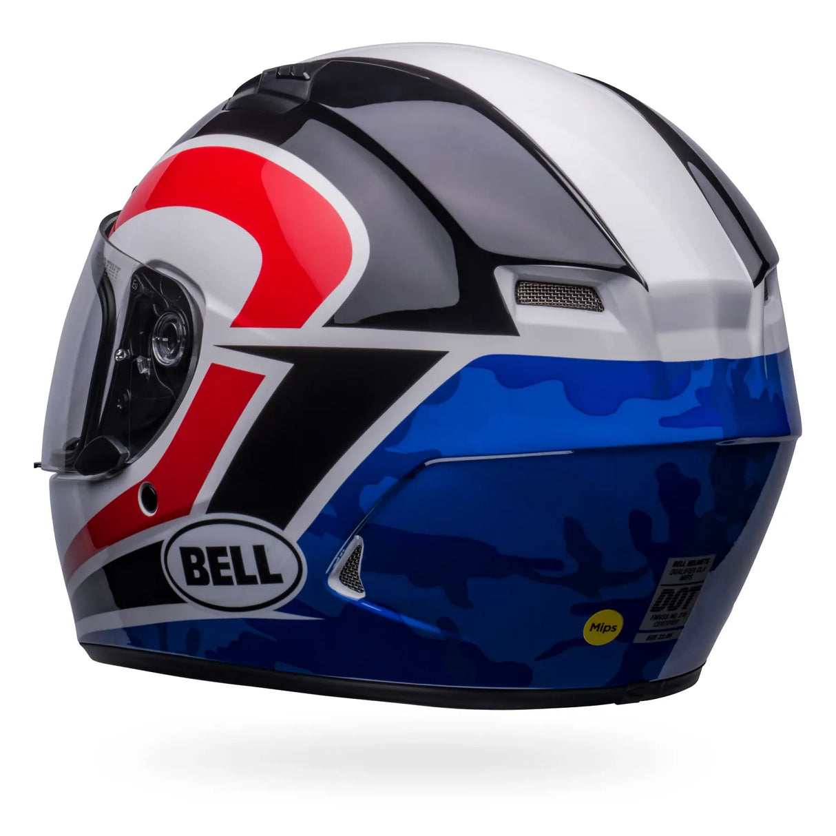 Bell Qualifier DLX Mips Blitz Gloss White/Blue Camo Helmet