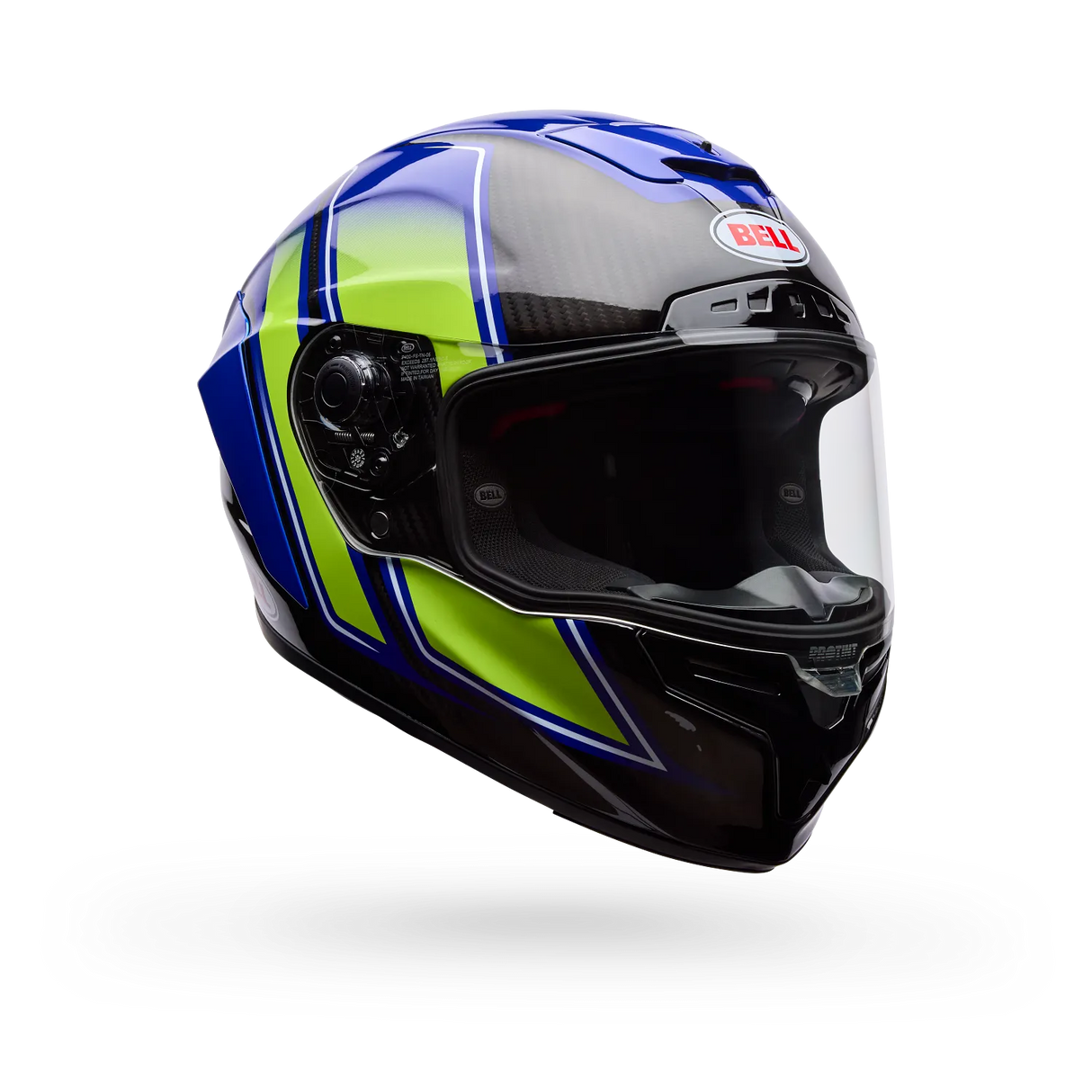 Bell Race Star DLX Flex Blue/Yellow Grid Helmet