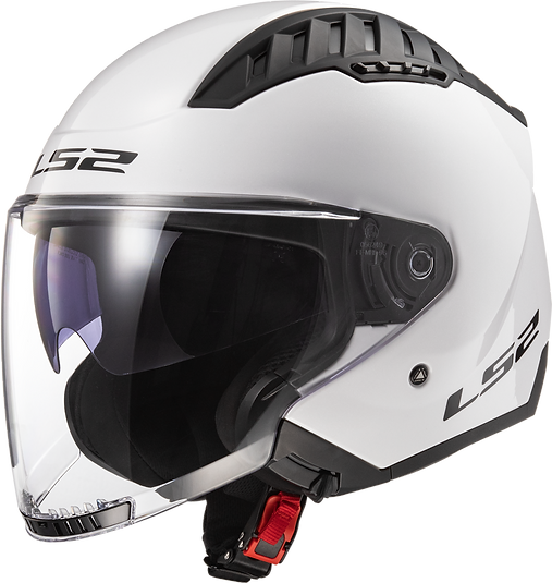 LS2 SOLID - GLOSS WHITE - Copter Helmet