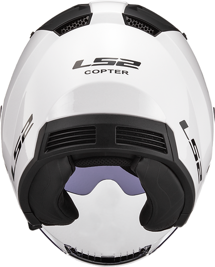 LS2 SOLID - GLOSS WHITE - Copter Helmet