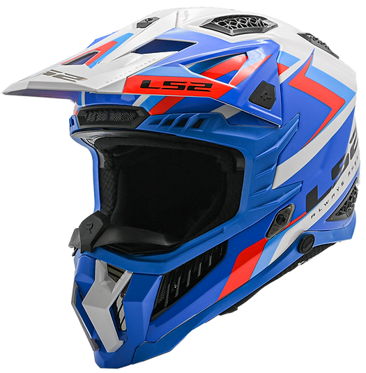 LS2 SPRINT - GLOSS WHITE/BLUE/RED - X-Force Helmet