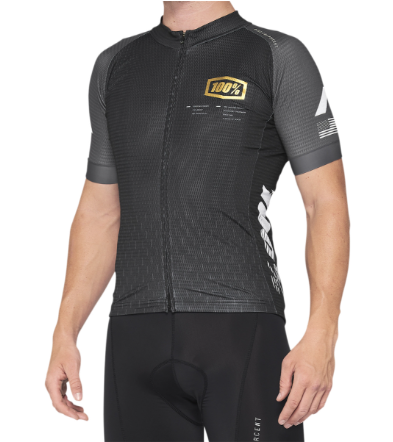 100 Percent Exceeda Short-Sleeve Black/Charcoal Jersey