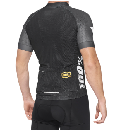 100 Percent Exceeda Short-Sleeve Black/Charcoal Jersey