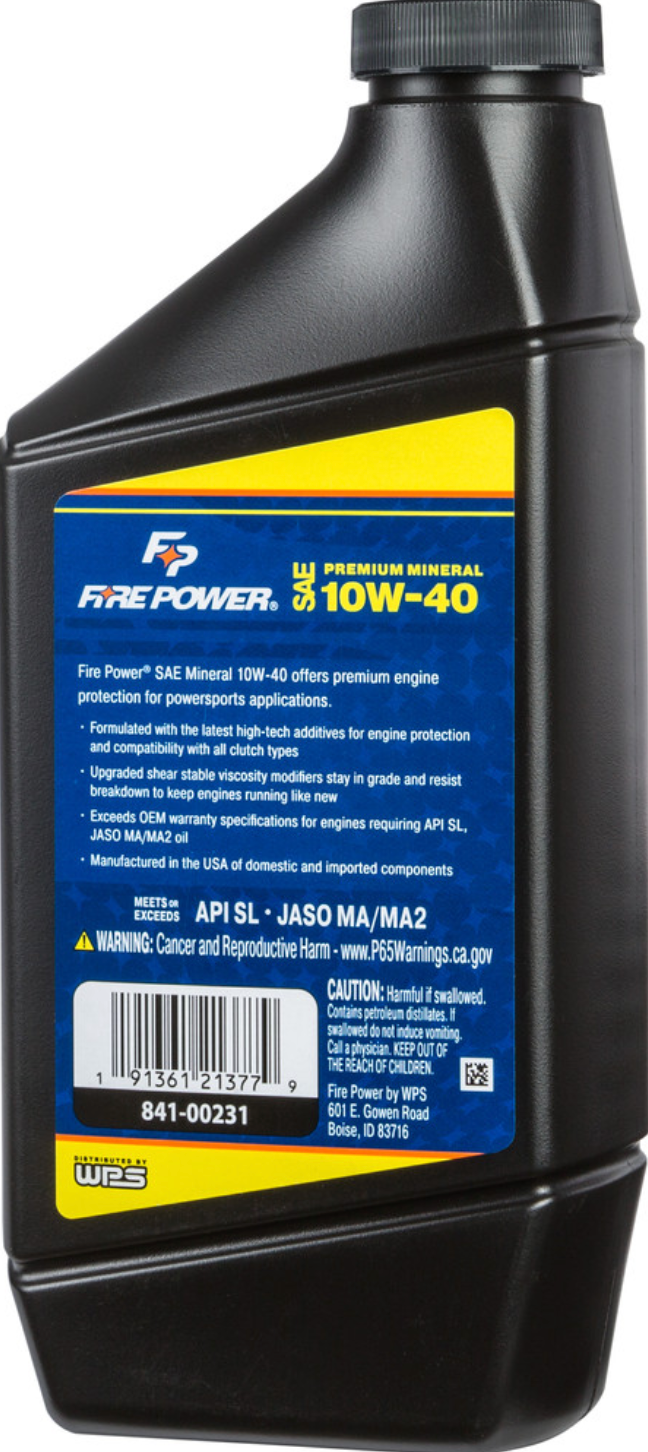 FIRE POWER MINERAL OIL 10W40 4T 1 QT (12/CASE SOLD EA)