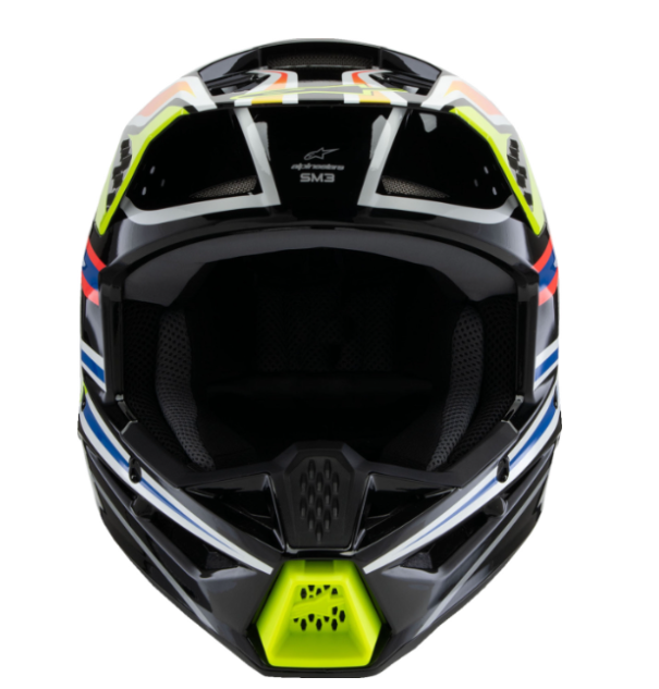 Alpinestar Youth SM3 Helmet - Wurx - Gloss Black/Yellow Fluo/Blue/Red