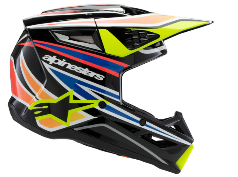 Alpinestar Youth SM3 Helmet - Wurx - Gloss Black/Yellow Fluo/Blue/Red