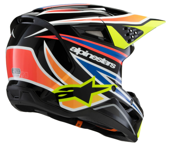 Alpinestar Youth SM3 Helmet - Wurx - Gloss Black/Yellow Fluo/Blue/Red