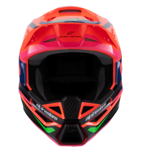 Alpinestar Youth SM3 Helmet - Deegan - Gloss Orange Fluo/Purple/Pink Fluo