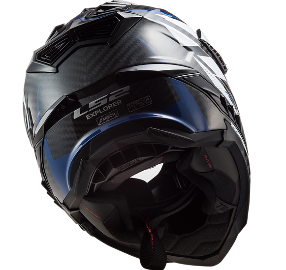 LS2 Focus Gloss Blue/White/Red Explorer Carbon